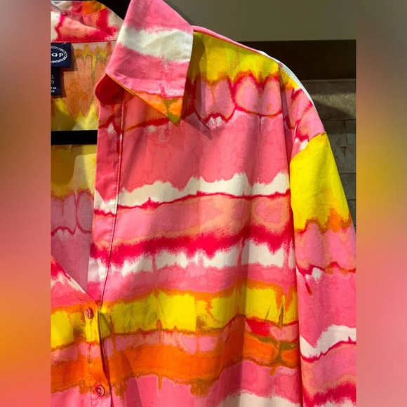 Scoop long sleeve print and yellow graphic dress size XXL/20 - Picture 5 of 12